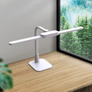 LED Desk Lamp Flexible Swing Arm Double Head LED Desk Lamp Monitor Lamp Desktop Work Task Study Desk Light
