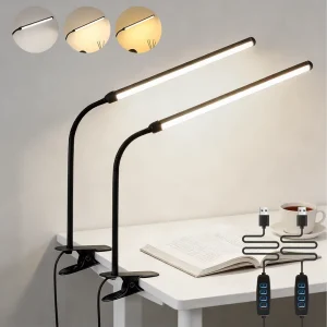 LED Desk Lamp Living Room Reading Student Eye protection USB Clip Lamp Flexible Portable Adjustable Height Dimmable High CRI
