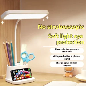LED Desk Lamp Pen Downlight Eye Protection Night Light Creative Student Dormitory Reading Lamp Battery Powered Gift for Bedroom