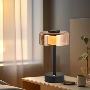 LED Desk Lamp Transparent Lampshade Rechargeable Cordless Night Light Minimalist for Indoor Outdoor Lighting