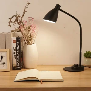 LED Desk Lamp with USB Charging Port Auto Dimming Metal Table Lamp for Home Office Bedroom Study Clip Lamp