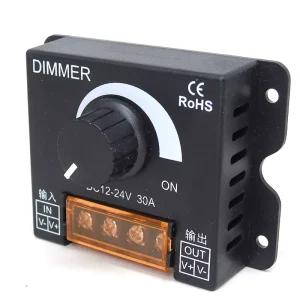 LED Dimmer DC 12V/24V 30A 360W Adjustable Brightness Controller for Single Color Light