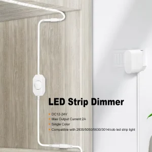 LED Dimmer DC 12V 24V Single-Color LED Strip SMD COB LED Controller with DC USB Plug
