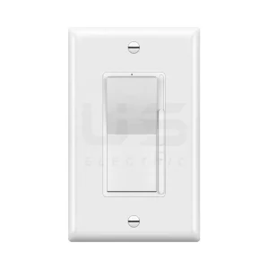 LED Dimmer Light Switch Full-Range Dimming Single-Pole 3-Way 120VAC 60Hz 300W Neutral Wire Not Required White Wall Plate