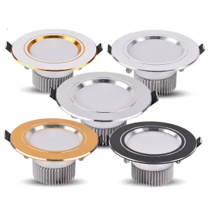 LED Downlight Gold Silver White Body 5W 9W 12W 15W 18W Round Led Ceiling Light 12V 24V 110V 220V Indoor LED Lighting