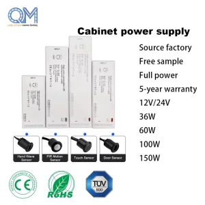 LED Driver AC 200-240V to 12V Low-Voltage LED Transformer 24W Power Supply with JST Ports for Furniture
