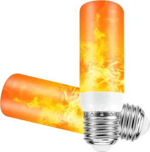 LED Flame Effect Light Bulbs 4 Modes Upside Effect E27 Base AC Dimmable Flickering Flame Light Bulbs for Indoor Outdoor Garden