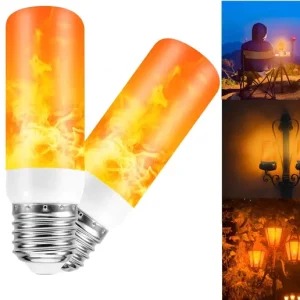 LED Flame Light Bulbs 4 Modes Flickering E27 Dimmable Warm White Garden & Patio Decor Christmas Halloween