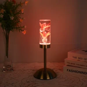 LED Flexible E26 AC Table Lamp, Dimmable, Crystal Shade, Touch Control