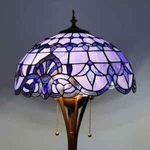 LED Floor Lamp 63Inch Tall Bright Standing Reading Light Multicolored Stained Glass Lampshade Lamps Home