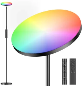 LED Floor Lamp Living Room Dimmable 36 W Super Bright Colour Changing Floor Lamp Modern Uplighter with Remote Control