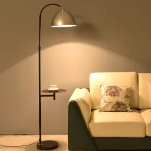 LED Floor Lamp Rotating Head Tall Reading Lamp for Sofa or Desk Modern Home Decor Black Metal Adjustable Standing Lamp