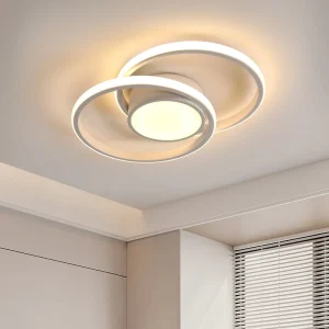 LED Flush Mount Ceiling Light 2 Rings Round Hallway Light Fixture for Bedroom