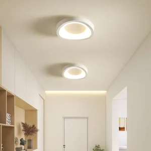 LED Flush-Mount Ceiling Light with Acrylic Cover AC Powered White for Living Room Hallway Entryway Balcony