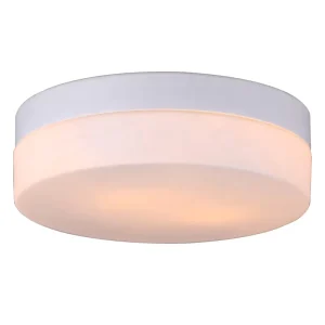 LED Flush Mount Ceiling Light with White Glass Shade for Indoor and Hotel Use