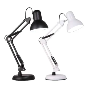 LED Folding Metal Desk Lamp Clip on Light Clamp Long Arm Dimming Desk Table Lamp 3 Colors for Living Room Reading and Computers