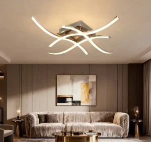 LED Four-Wave Ceiling Light Iron Base Acrylic for Living Room Bedroom Hotels