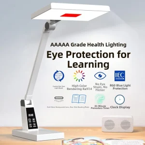LED Full Spectrum Modern Desk Lamp for Studying Eye Protection Student Specific Reading Lamp Touch Control Adjustable