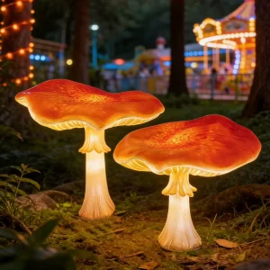 LED Glowing Mushroom Lamp Simulated Design Purple Ambiance Landscaping Lawn Garden Courtyard IP65 Rated 3500 Lumens Lighting