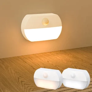 LED Human Body Induction PC/ABS 7-Battery Bedside Night Light for Household Corridors Bedrooms and Cabinets