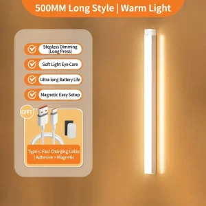 LED Human Body Sensor Magnetic Cabinet Night Light Built In Battery Plastic for Bathroom and Student Use