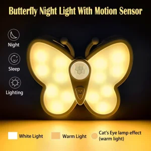 LED Human Body Sensor Night Light Magnetic Attachment Butterfly-Shaped