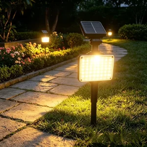 LED IP65 Solar Lawn Light Warm White Outdoor Spotlight for Garden Decor Landscape Light