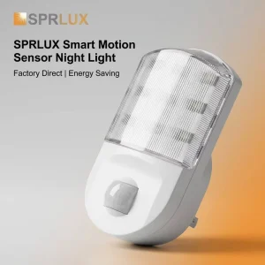 LED Indoor Socket Night Light with PIR Motion Sensor, 5 m Range, White