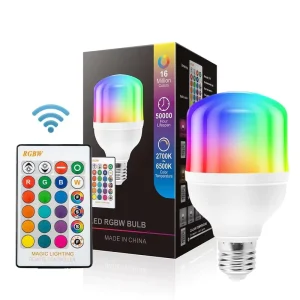 LED Intelligent Color Changing Remote Control Bulb Light with Memory LED Seven Color RGB Bulb Color Light Bulb