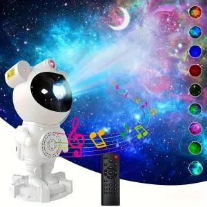 LED Laser Robot Projector Night Light with Remote Control and USB Power