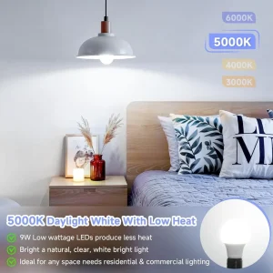 LED Light Bulbs 60 Watt Equivalent Soft White 3000K 850LM E26 Base Non Dimmable 9W Bright White LED Bulb 4 Pack