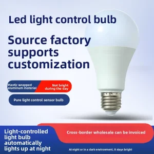 LED Light Controlled E27 Globe Bulb Light Sensing for Residential Stairwells Corridors & Pathways 6500K Color Temperature