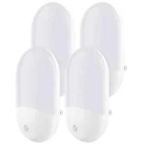 LED Light Sensor Night Light Plug-In Bedside Lamp for Bedroom