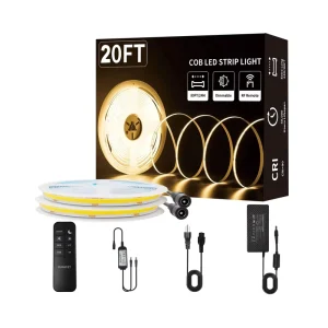 LED Light Strip Kit with Dimmer 3000K Warm White Remote App & Voice Control DC 24V RoHS Certified Auto CAD Layout