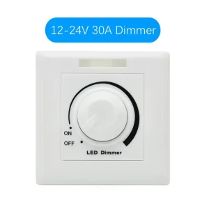 LED Low-Voltage 12-24V 30A Single-Color PWM Knob Dimmer Remote Control Terminal Connection Surface-Mounted Flush-Mounted