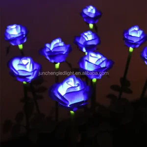 LED Luminous Rose Rose Lamp Outdoor Rainproof Garden Decoration Yard Home Pathway Lawn Artificial Rose Night Light Lamp