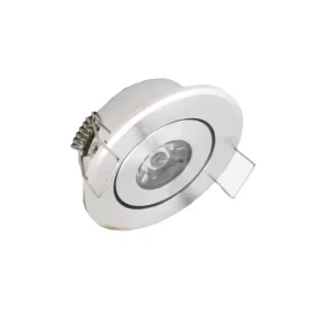 LED Mini Spotlight Cabinet Light, Recessed Touch Control, 1W, 45cm/45mm Cutout, Adjustable Brightness, Aluminum