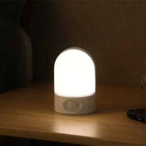 LED Motion Activated Night Lamp with Smart Sensor Warm White Light Plug In & Battery Powered for Baby Room Bedroom