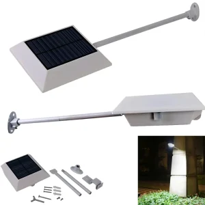 LED Motion Sensor Solar Gutter Lights Square Wall Sconces Aluminum Waterproof Automatic Street Security Mounting Pole