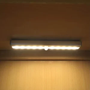 LED Motion Sensor Under Cabinet Light with 4 AAA Batteries and Auto-Off