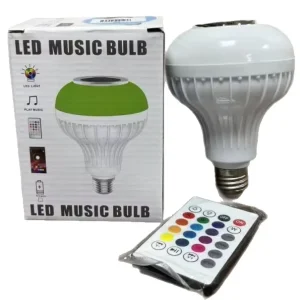 LED Music Playing Light Bulb with for Speaker Dimmable E27 Base AC Power Supply 12W Plastic Body for Residential Use