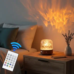 LED Ocean Wave Projector Night Light Dynamic Water Ripple Lamp USB Rechargeable Aurora Projector