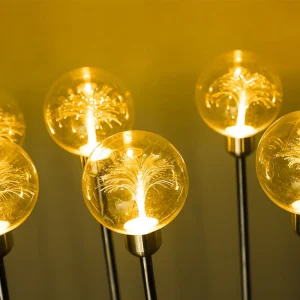 LED Outdoor Landscape Solar Garden Light Transparent Fiber Optic Flower and Ball Light for Lawn Lighting