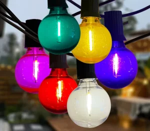LED Outdoor String Lights Shatterproof Bulbs 1W Commercial Grade Weatherproof Strand ETL Listed Decorative Lights for Garden