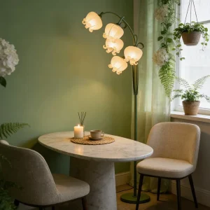 LED Pastoral Style Floor Lamp Iron Acrylic for Living Room Sofa Bedroom Ambiance