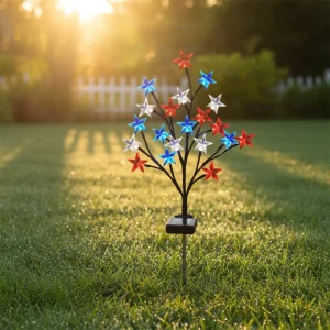 LED Plastic Star Branch Fairy Light Outdoor Solar Garden Lights for Wedding Event and Party Decor with Poly Si Panel