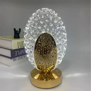 LED Plug In Acrylic Table Desk Lamp USB Warm White Middle Size Modern Bedroom Decoration
