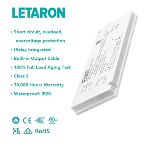 LED Power Supply AC-DC Input 120V-277V IP20 Waterproof PFC 0.9 Single Output 12V 24V CE LED Driver for Mirror Lighting