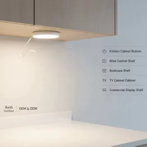 LED Puck Light 12V Sensor Dimmable ABS Plastic for Wine Cabinets Bookcases TV Cabinets and Hotel Minibars 5017-23