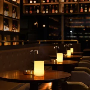 LED RGB Cylindrical Lamp Plastic Remote Control Table Lamp for Restaurant Bedroom Hotel Supply Decorative Light PE